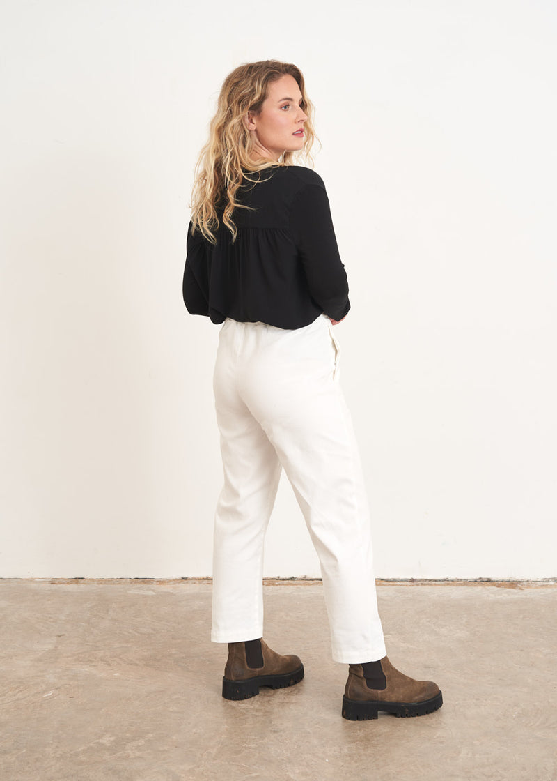 Off white cotton trousers