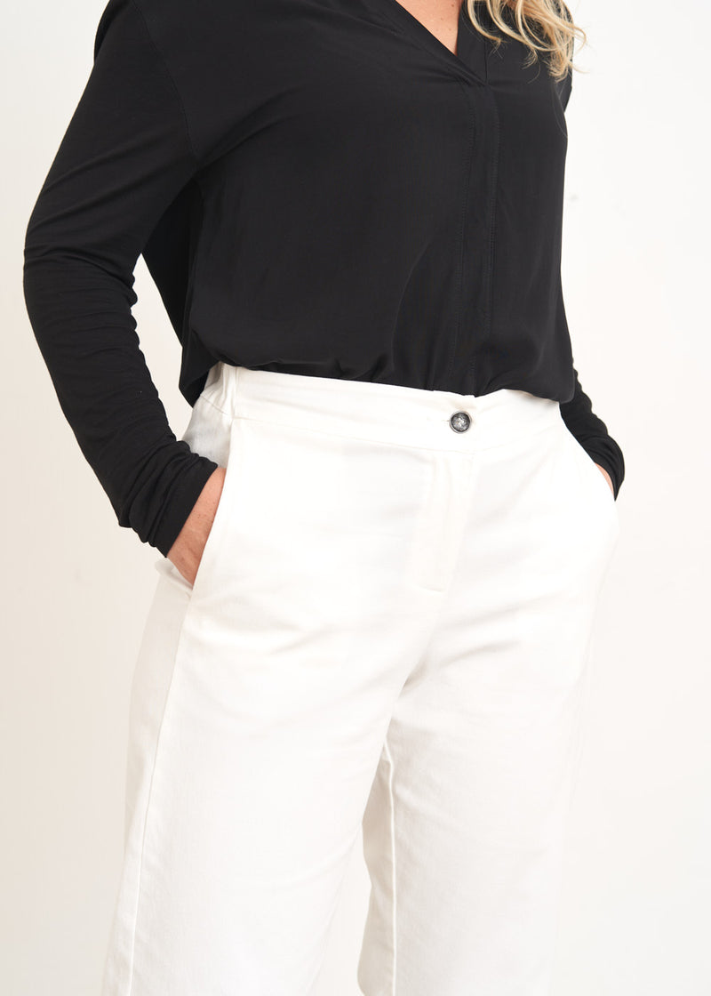 Off white cotton trousers
