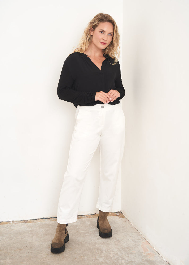 Off white cotton trousers