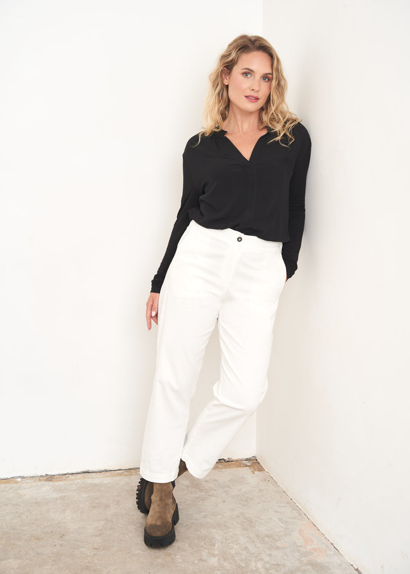 Off white cotton trousers