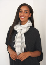 Soft grey checked scarf