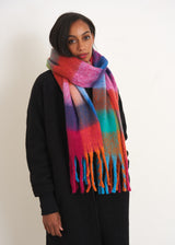 Multicoloured blanket scarf