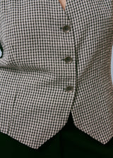 Grey and white check waistcoat