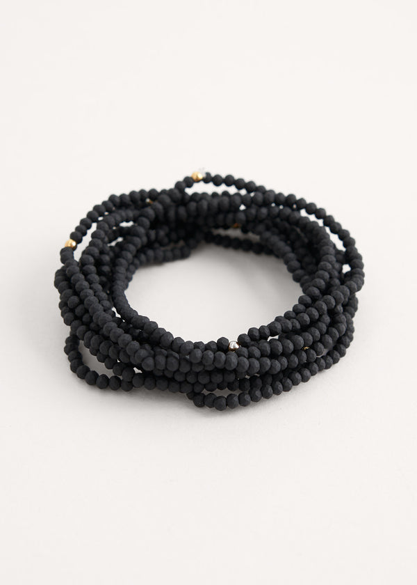 Black beaded bracelet set