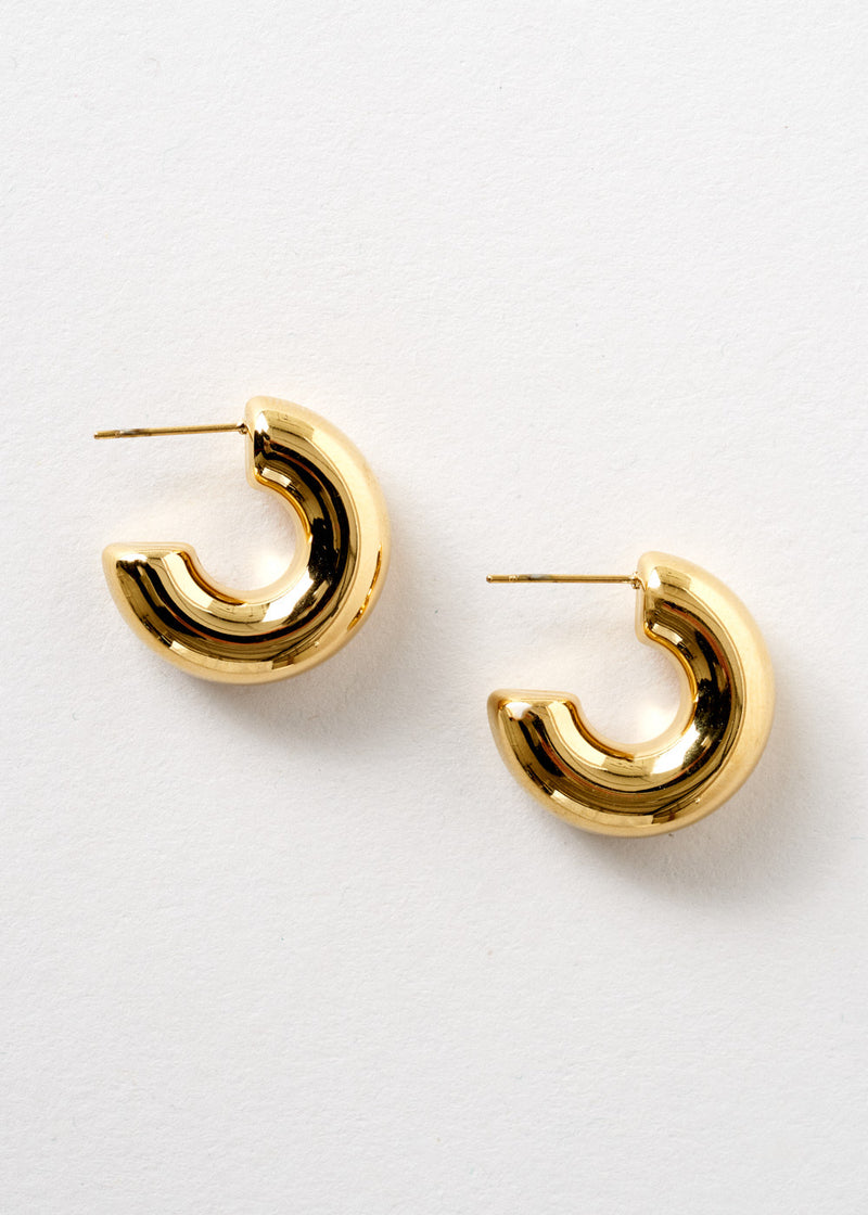Small gold chunky hoop earrings