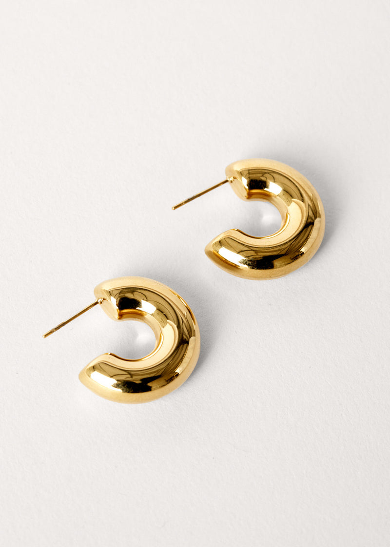 Small gold chunky hoop earrings