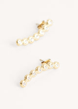 Gold crystal bar stud earrings