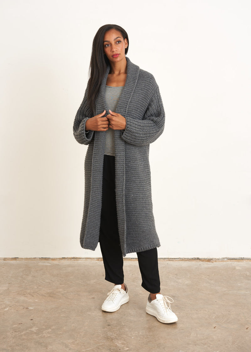 Dark grey long cardigan
