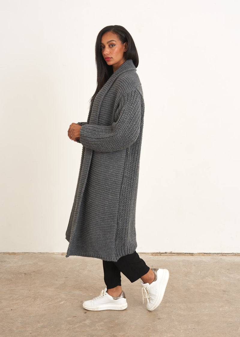 Dark grey long cardigan