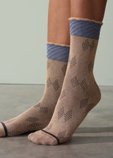 FLORA GLITTER SOCKS - TAN