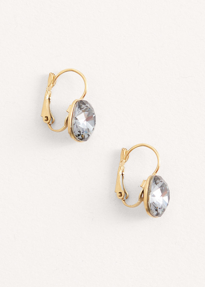 Grey crystal drop earrings