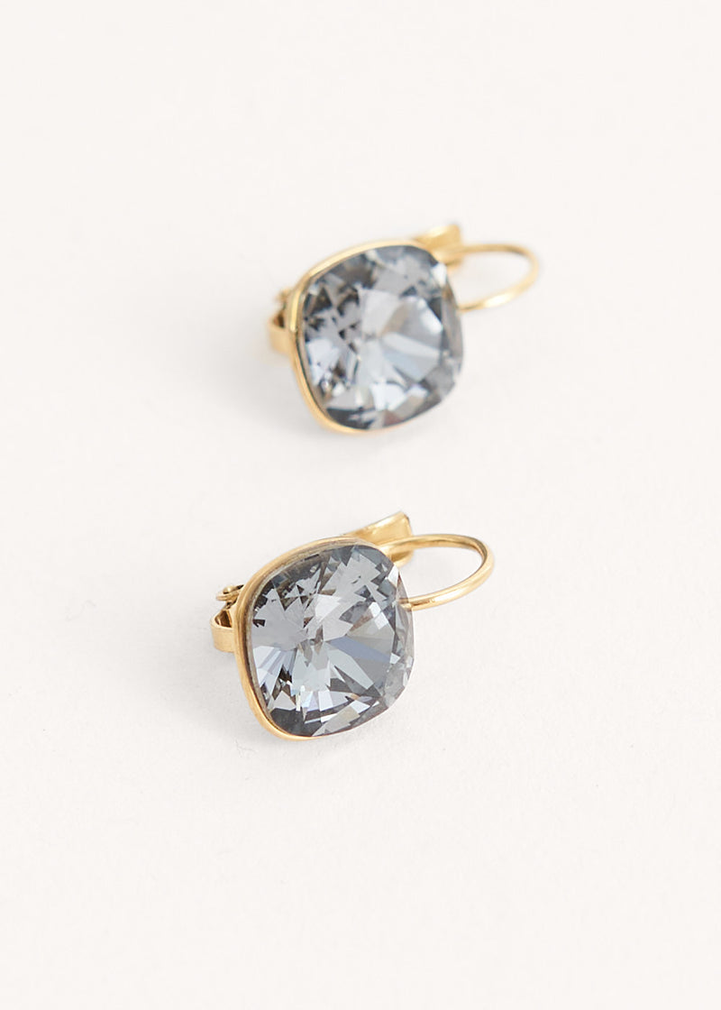 Grey crystal drop earrings