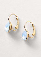 SOFYA GOLD GILDED CRYSTAL DROP EARRINGS - POWDER BLUE