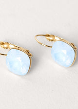 SOFYA GOLD GILDED CRYSTAL DROP EARRINGS - POWDER BLUE
