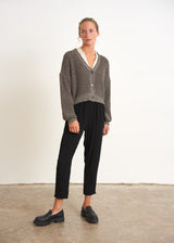 Gold metallic knit cardigan