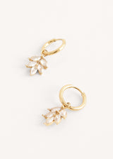 Crystal leaf drop earrings