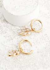 Crystal leaf drop earrings