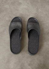 Black chunky platform slides