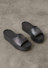 Black chunky platform slides