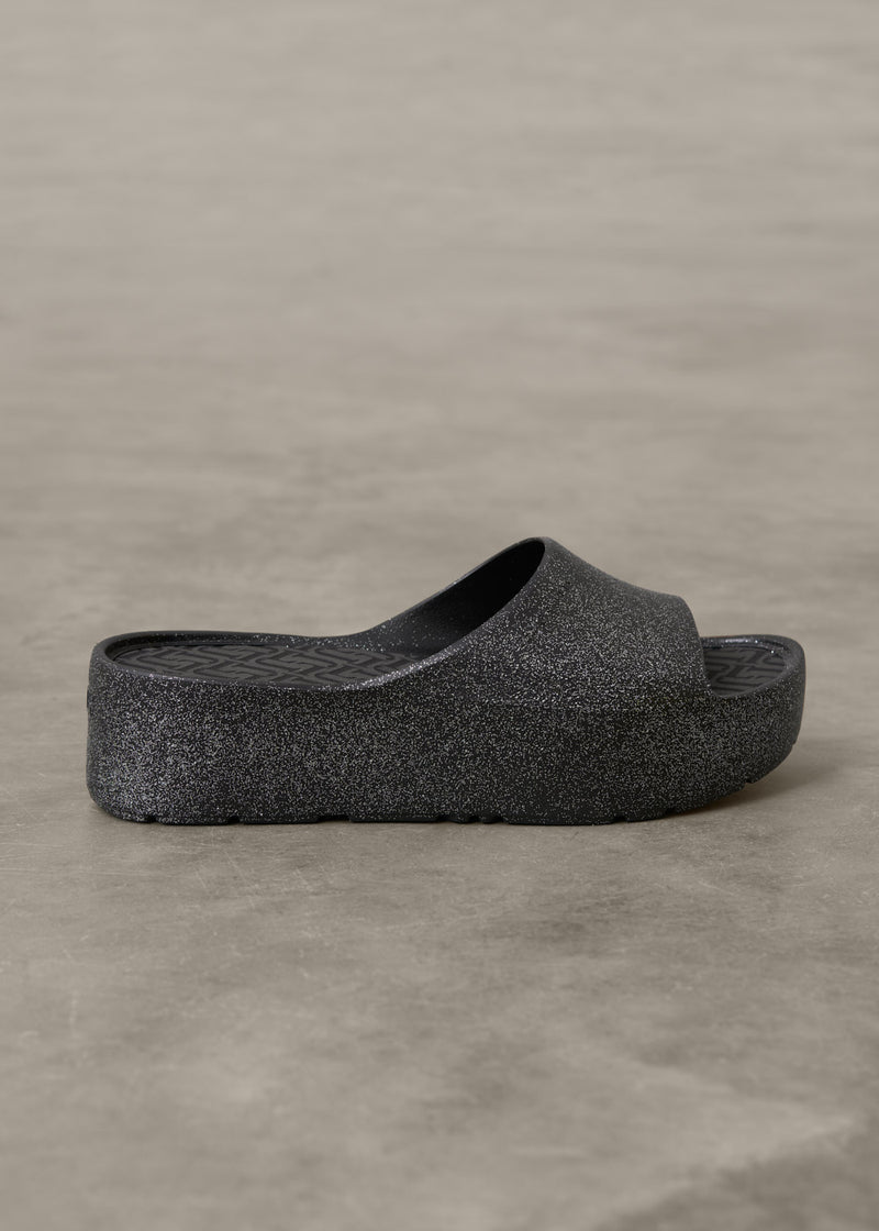 Black chunky platform slides