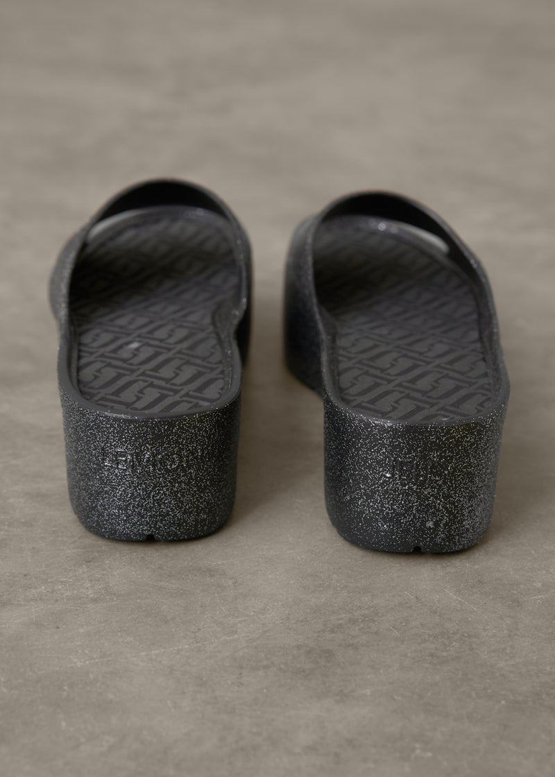 Black chunky platform slides