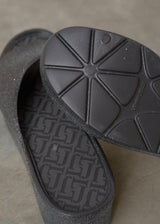 Black chunky platform slides