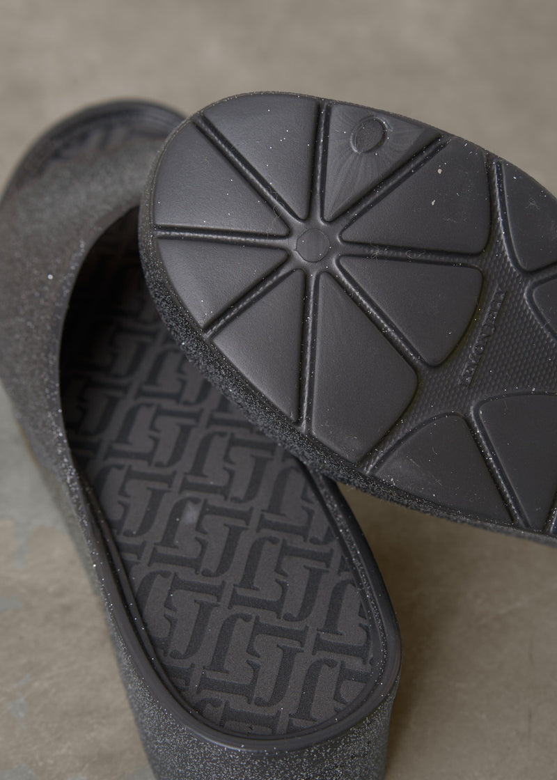 Black chunky platform slides