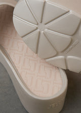 Champagne platform slide sandals