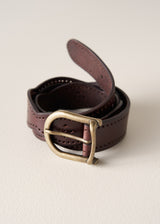 SUTTON SCALLOP BELT - DARK BROWN