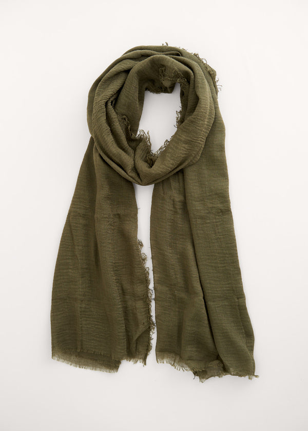 Khaki green lightweight scarf