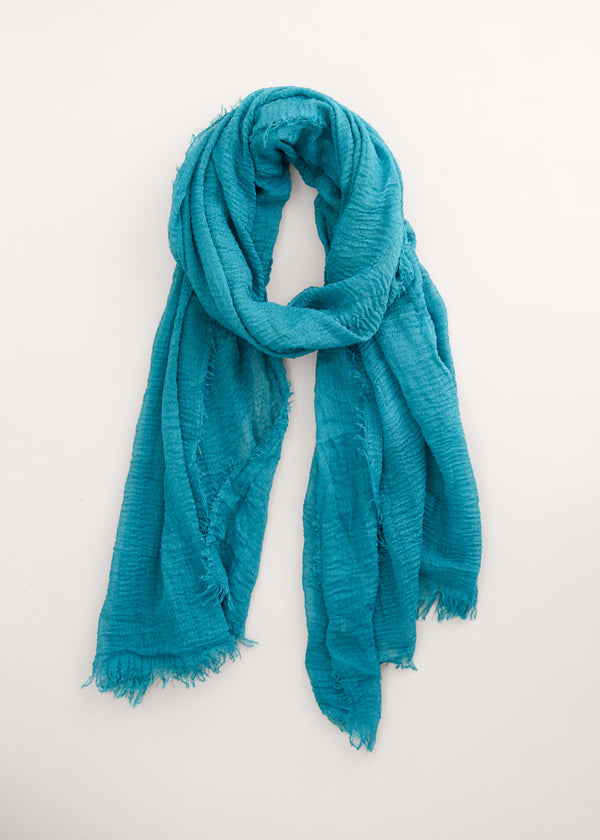 Bright aqua light scarf