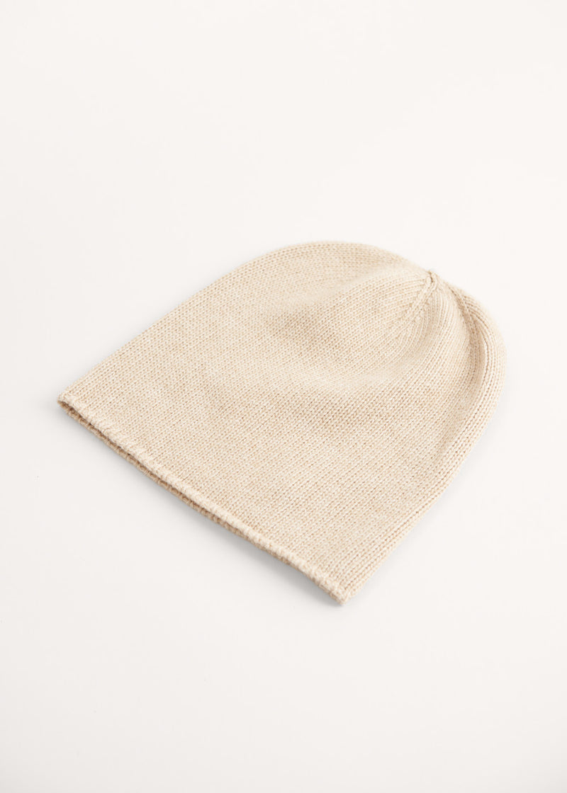 camel cashmere knitted beanie hat