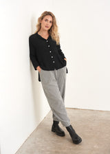 Black waffle texture top