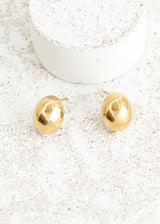 Gold oval stud earrings
