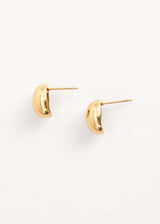 Gold oval stud earrings
