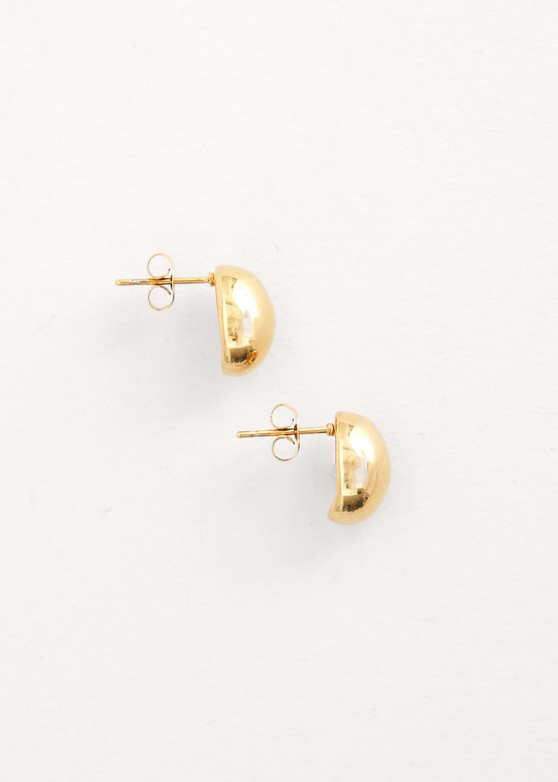 Gold oval stud earrings