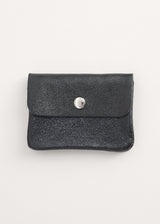 Black metallic leather purse