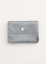 Gunmetal Grey metallic leather purse