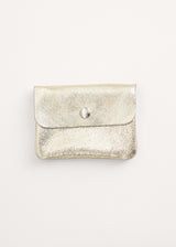 Gold metallic leather coin purse