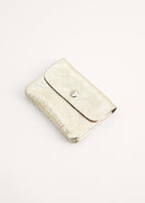 Gold metallic leather coin purse