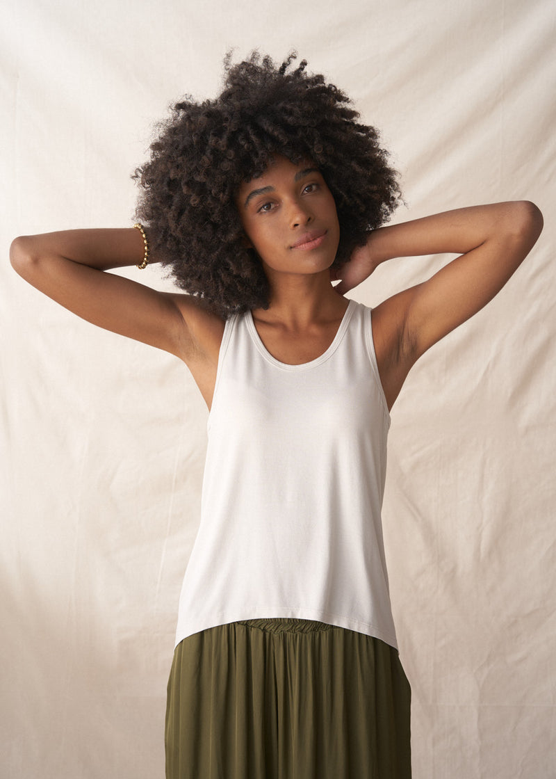 Soft off white jersey vest top