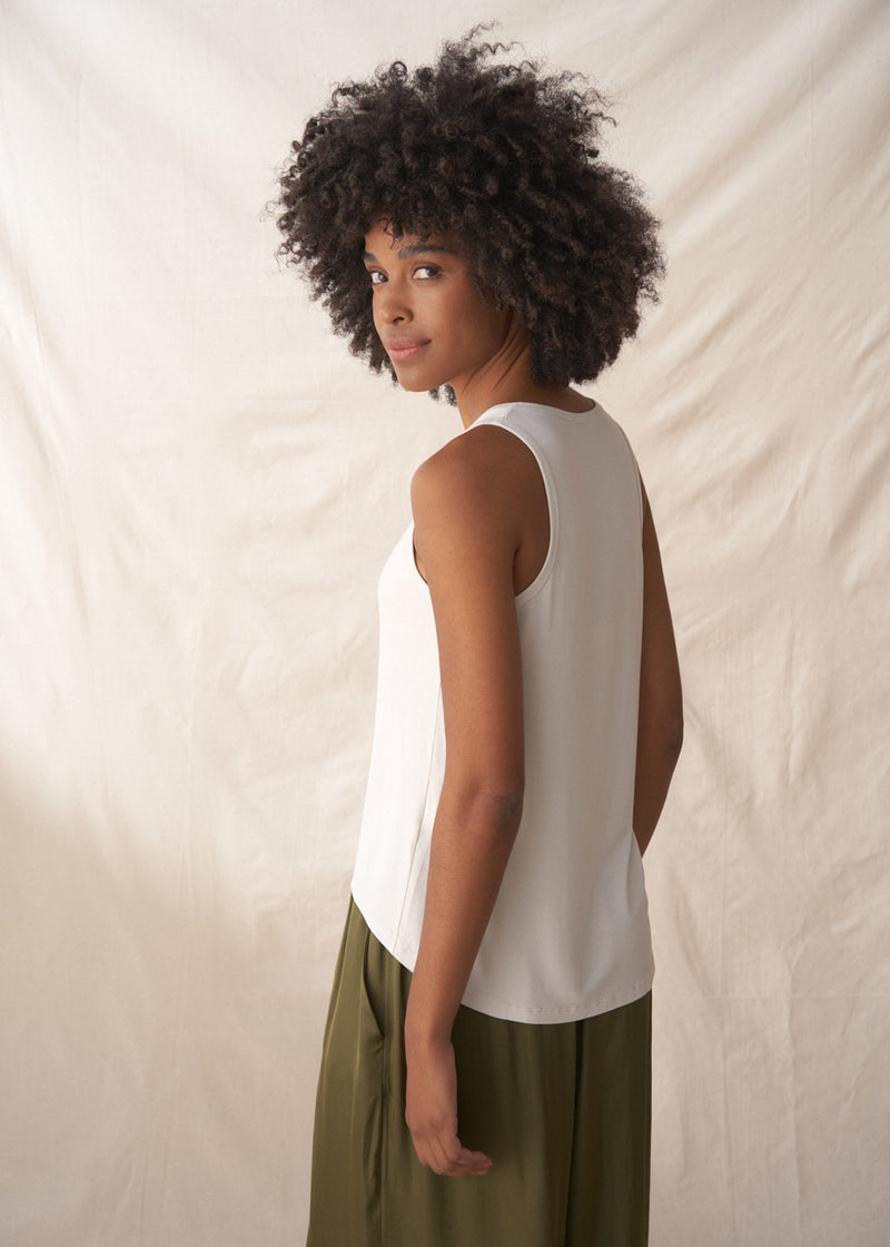 Soft off white jersey vest top