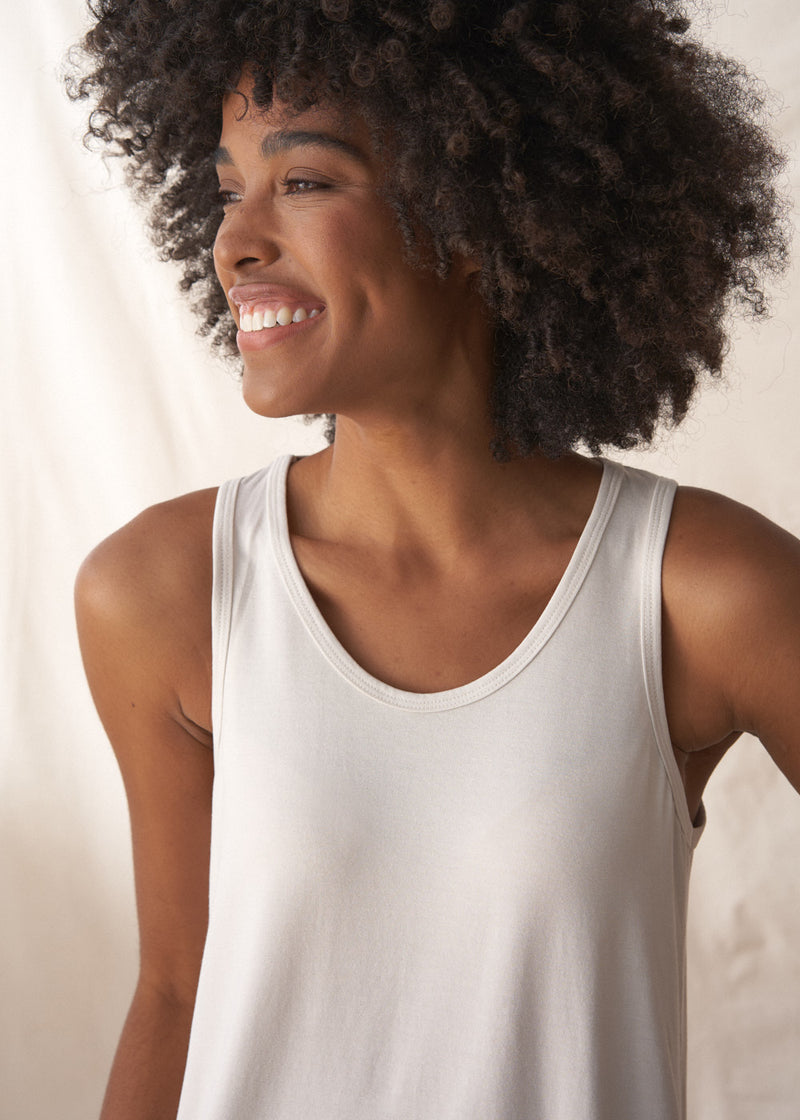 Soft off white jersey vest top