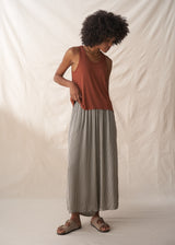 Soft rust brown jersey vest top