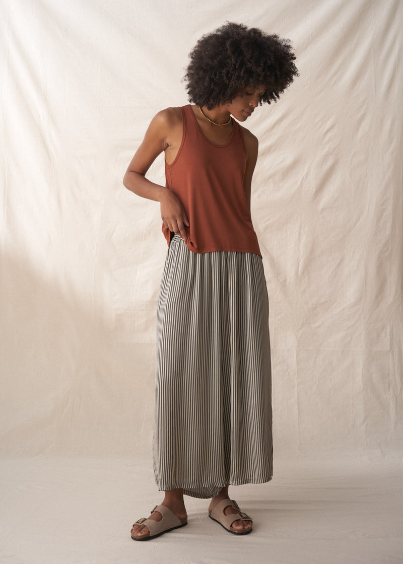 Soft rust brown jersey vest top