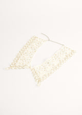 sequin and cream lace collar with chain fastening