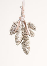 Glitter pine cone decorations