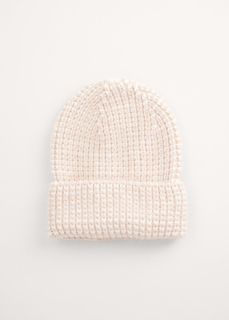 thick Cream wool beanie hat