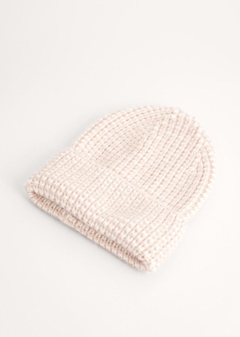 thick Cream wool beanie hat