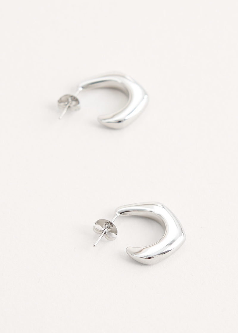 Silver mini hoop earrings